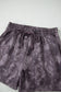 Brown Abstract Woodland Camo Print Baggy Pullover Drawstring Shorts Set