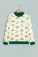 Multicolour Mallard Print Patchwork Colorblock High Neck Sweatshirt