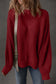 Dirty blue Solid Color Front Seam Drop Shoulder Loose Sweater