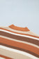 Orange Stripe Dropped Shoulder Loose Pullover Sweater