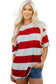 Racing Red Striped Color Block Oversize Tunic Tee