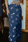 White Western Print Satin Long Skirt