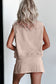Smoke Gray 2 Pieces Mineral Wash Cotton Tank Top Lined Split Skirt Set