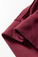 Red Sandalwood Plaid Colorblock Patchwork Sleeve Raw Seam Sweatshirt