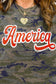 Multicolour Stylish Camouflage Print America Patriotic Tee
