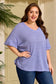 Wisteria V Neck Short Sleeve Plus Size Waffle Knit Top