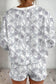 Brown Abstract Woodland Camo Print Baggy Pullover Drawstring Shorts Set