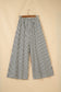 Black Stripe Elastic Waist Ultra Wide Leg Pants