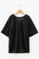 Golden Fleece Pointelle Rhombus Knit Plus Size V Neck Loose Top