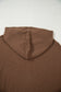 Coffee Twisted Rib Texture Solid Hoodie