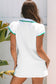 White Colorblock Edge Cap Sleeve Collared Top 2 Piece Skirt Set