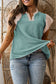 Fushia Plus Size Contrast Frilled Neckline Ruffled Short Sleeve Ribbed Textured Blouse