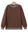 Brown Colorblock Polka Dot Contrast Trim Oversized Sweatshirt