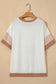 Apricot Bowknot Applique Plus Size Ribbed Top