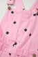 Jet Stream Polka Dot Print Bib Pocket Denim Barrel Overalls Jumpsuit