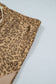 Khaki Plus Size Leopard Print Western Star Patched Jogger Pants