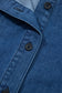 Sail Blue Ruffled Edge Collared Shift Denim Dress with Pockets