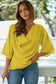 Golden Glow Women's Casual Summer Sleeve Wrap V Neck Draped Blouses