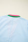 Myosotis Contrast Striped Notched V Neck Puff Sleeve Mini Dress