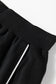 Black Contrast Piping Crewneck Pullover Mini Skirt Set