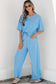 Sky Blue Drop Shoulder Boxy Tee and Barrel Pants Set