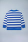 Orange Stripe Ribbed Trim Stand Neck Dropped Shoulder Plus Size Sweatshirt