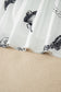 White Western Print Satin Long Skirt