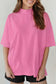 Sachet Pink Solid Color High Neck Oversize Tee