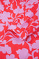 Red Floral Three Quarter Sleeves Ruffle Hem Mini Dress