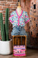 Rose Floral Print Ruffle V-Neck Short Sleeve Loose Tunic Shirt